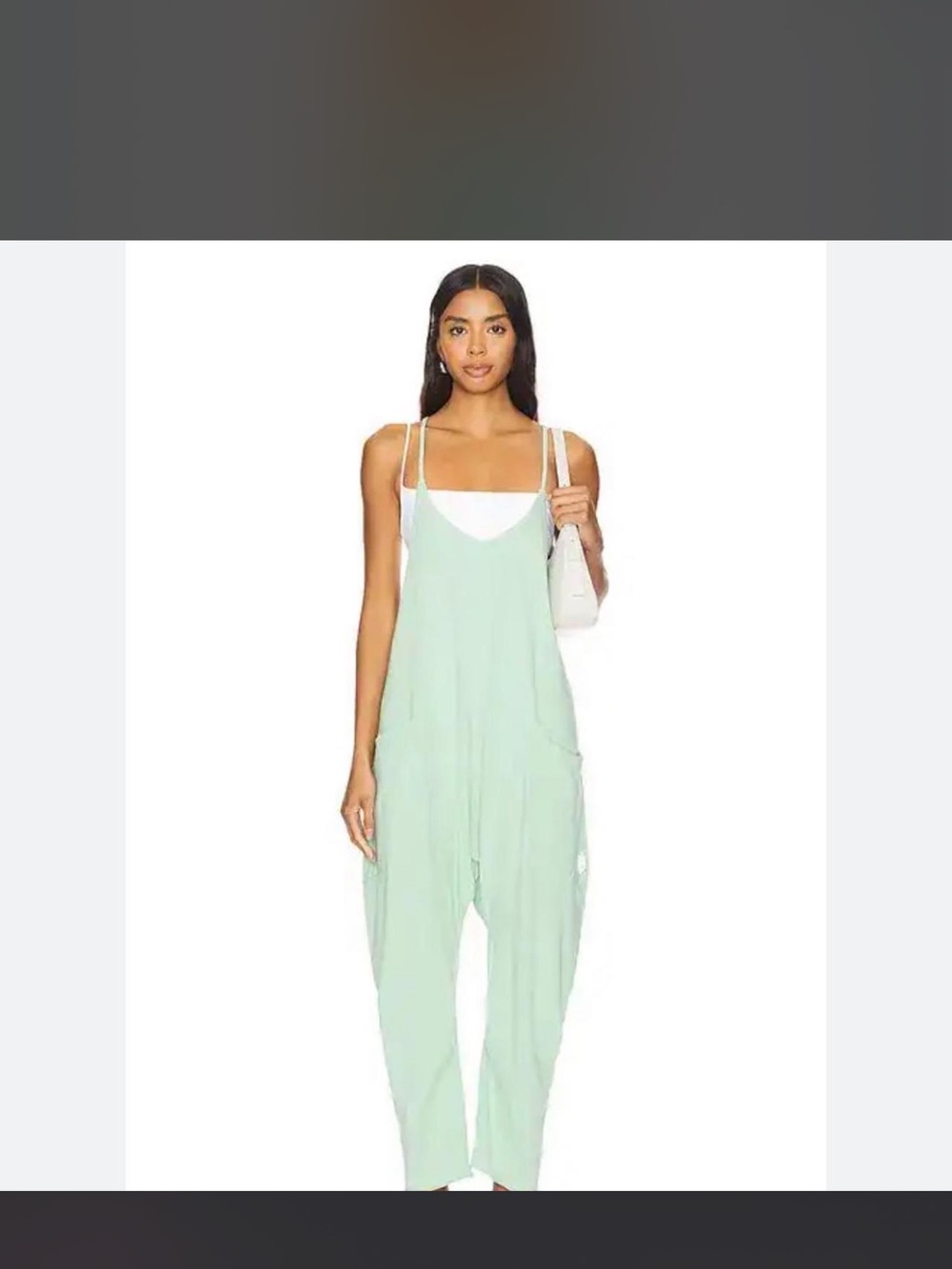 Free People hot shot onesie- Mint Green Jumpsuit with Adjustable Straps